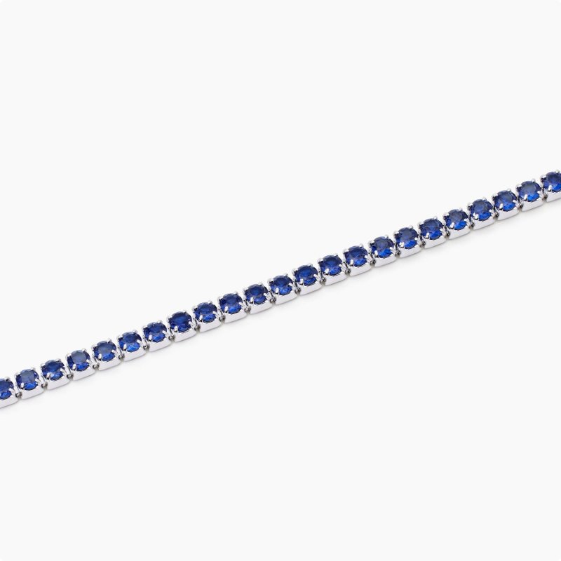Mabina - Bracciale Tennis Uomo - Zaffiri Sintetici - Argento