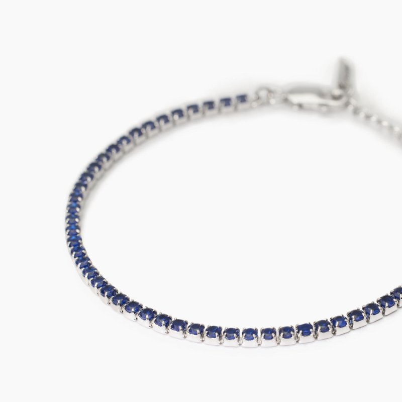 Mabina - Bracciale Tennis Uomo - Zaffiri Sintetici - Argento