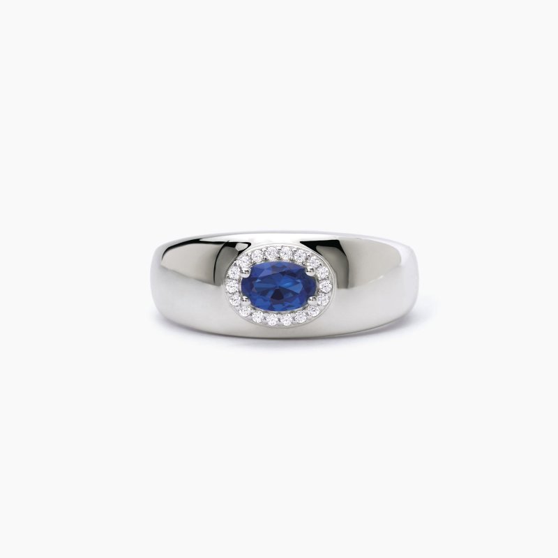 Mabina - Anello Con Zaffiro Sintetico - Argento - Zirconi