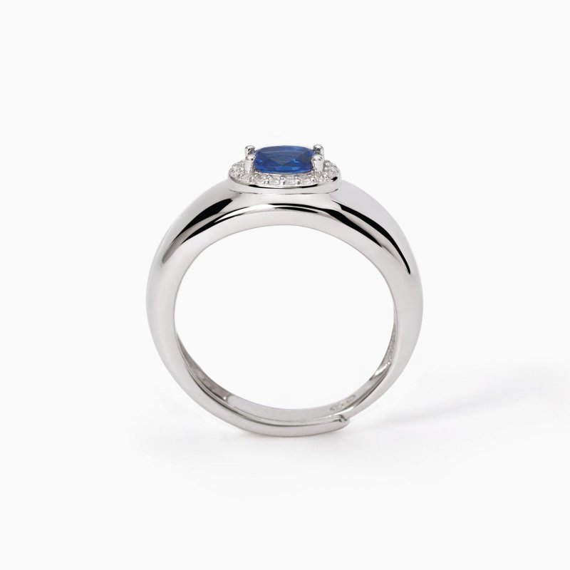 Mabina - Anello Con Zaffiro Sintetico - Argento - Zirconi