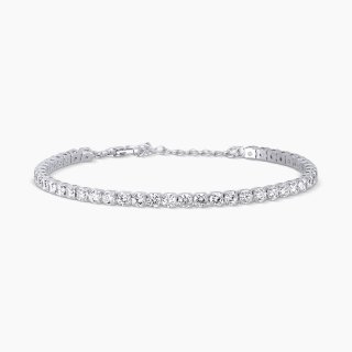 Mabina - Bracciale Tennis Regolabile - Zirconi - Argento