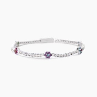 Mabina - Bracciale Tennis Con Elementi Fiore - Argento - Zirconi