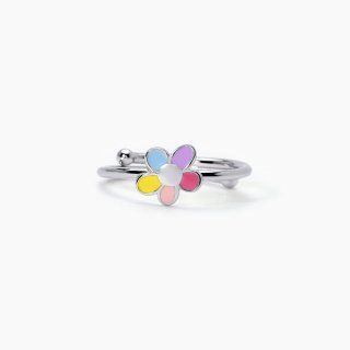 Mabina - Anello In Argento Con Fiorellino - Regolabile - Argento 925
