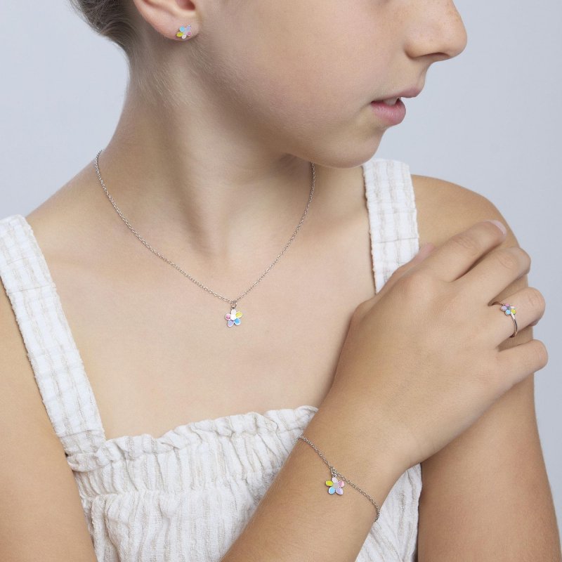 Mabina - Anello In Argento Con Fiorellino - Regolabile - Argento 925
