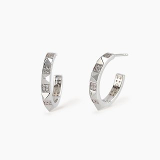 Mabina - Orecchini Borchia - Argento 925 - Zirconi