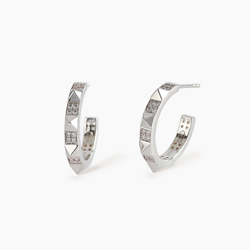 Mabina - Orecchini Borchia - Argento 925 - Zirconi
