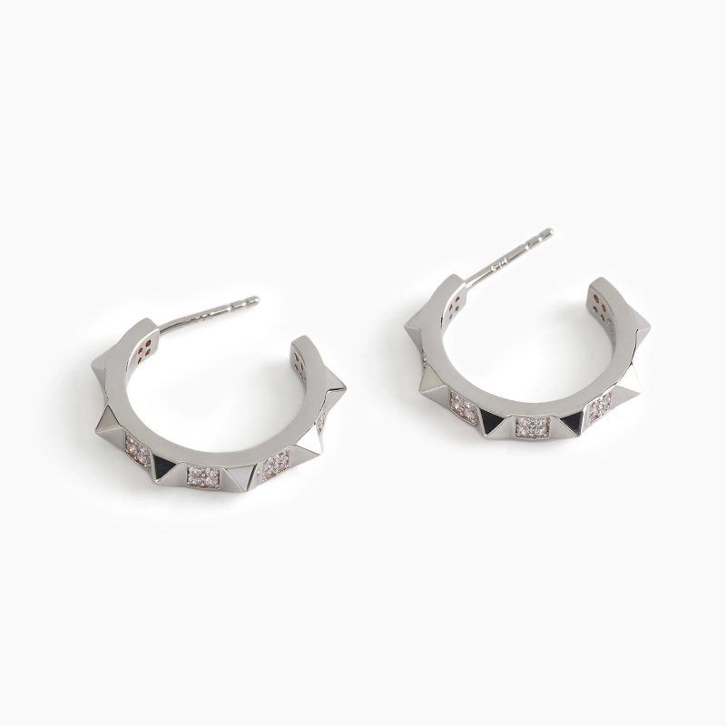 Mabina - Orecchini Borchia - Argento 925 - Zirconi