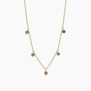 Mabina - Girocollo Dorato Ciondoli A Fiore - Multicolor