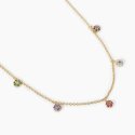 Mabina - Girocollo Dorato Ciondoli A Fiore - Multicolor