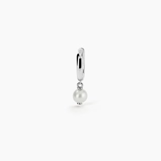 Mabina - Monorecchino A Cerchio Con Pendente - Perla Coltivata - Argento 925