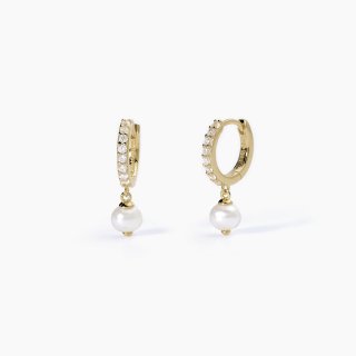Mabina - Orecchini A Cerchio - Perle Coltivate - Argento