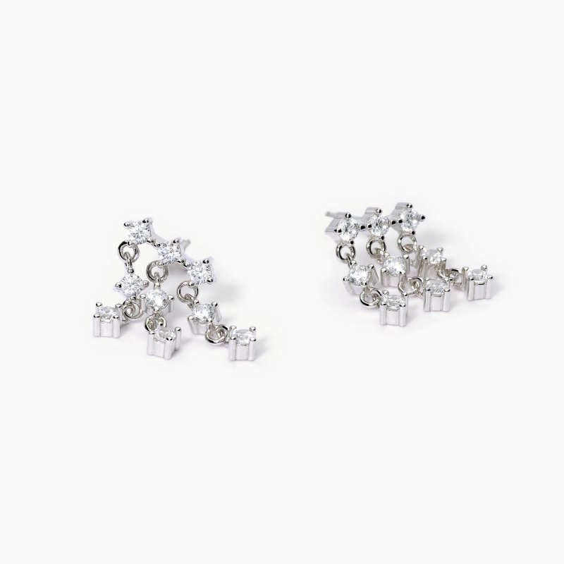 Mabina - Orecchini Pendenti Long Night - Argento 925 - Zirconi