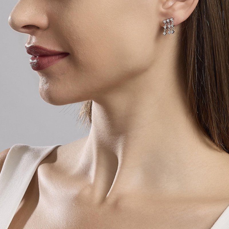 Mabina - Orecchini Pendenti Long Night - Argento 925 - Zirconi