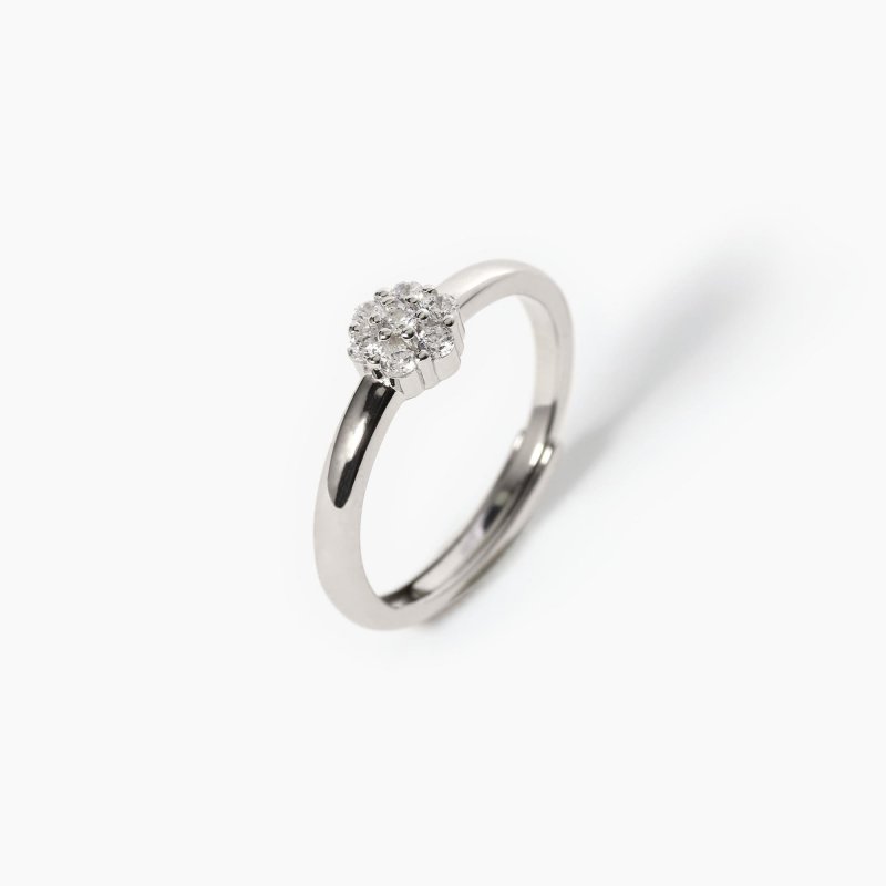 Mabina - Anello Regolabile Con Zirconi - Argento 925 - Zirconi