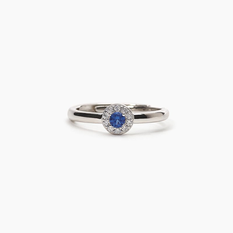 Mabina - Anello Regolabile Con Zaffiro Sintetico - Argento 925