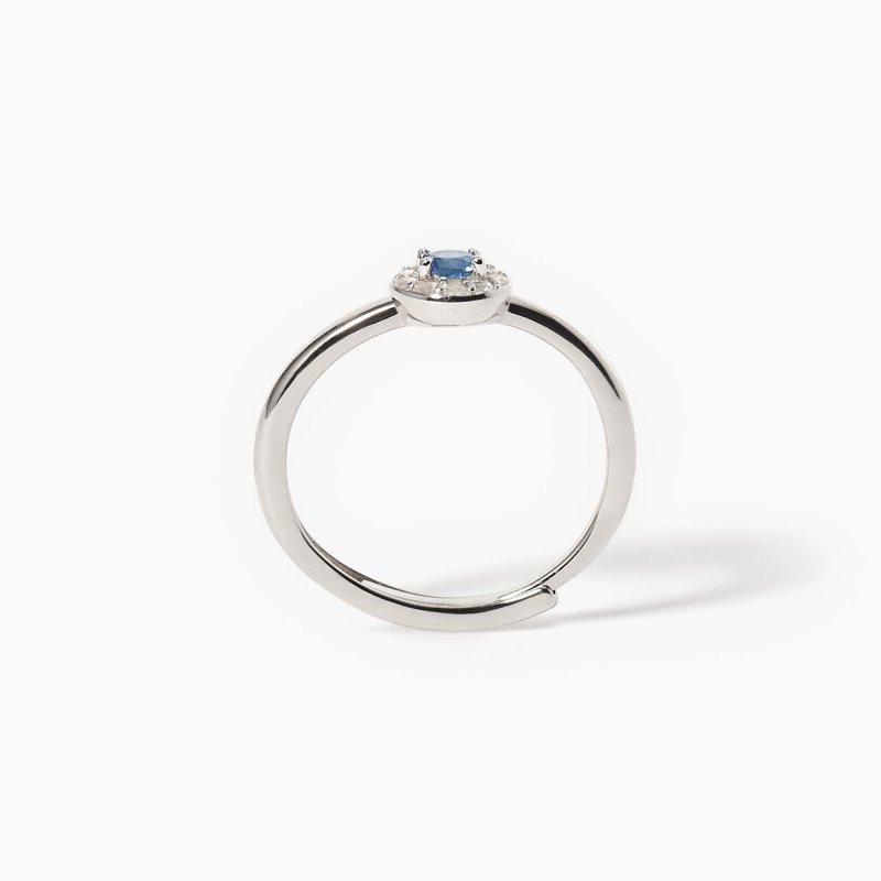 Mabina - Anello Regolabile Con Zaffiro Sintetico - Argento 925