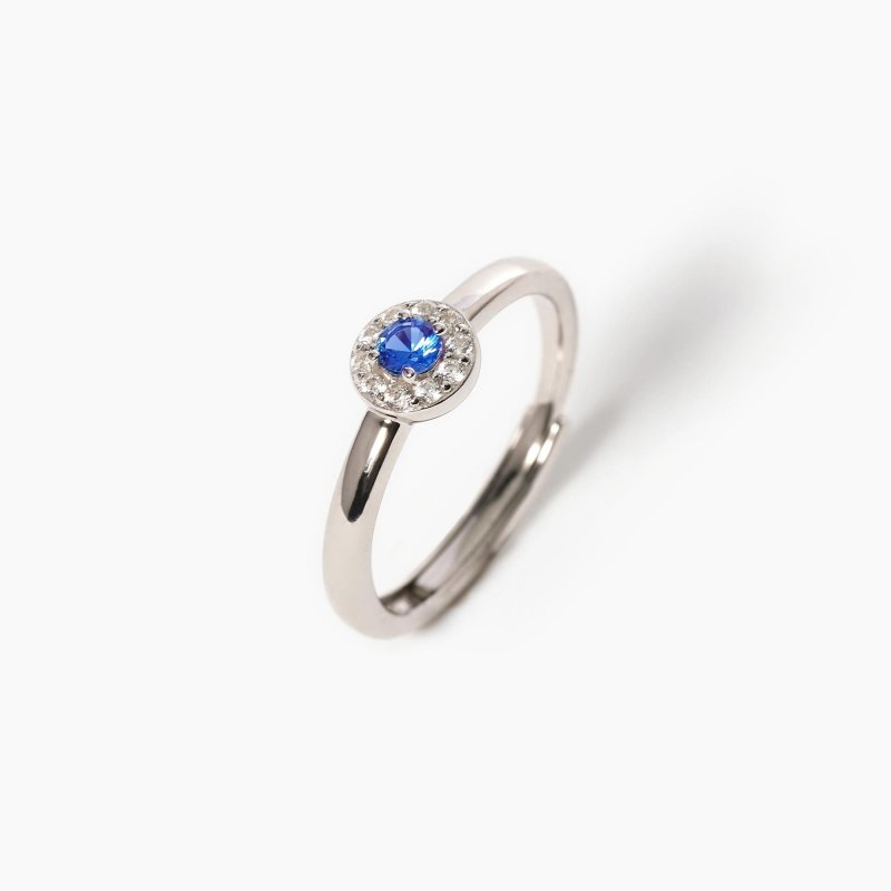 Mabina - Anello Regolabile Con Zaffiro Sintetico - Argento 925