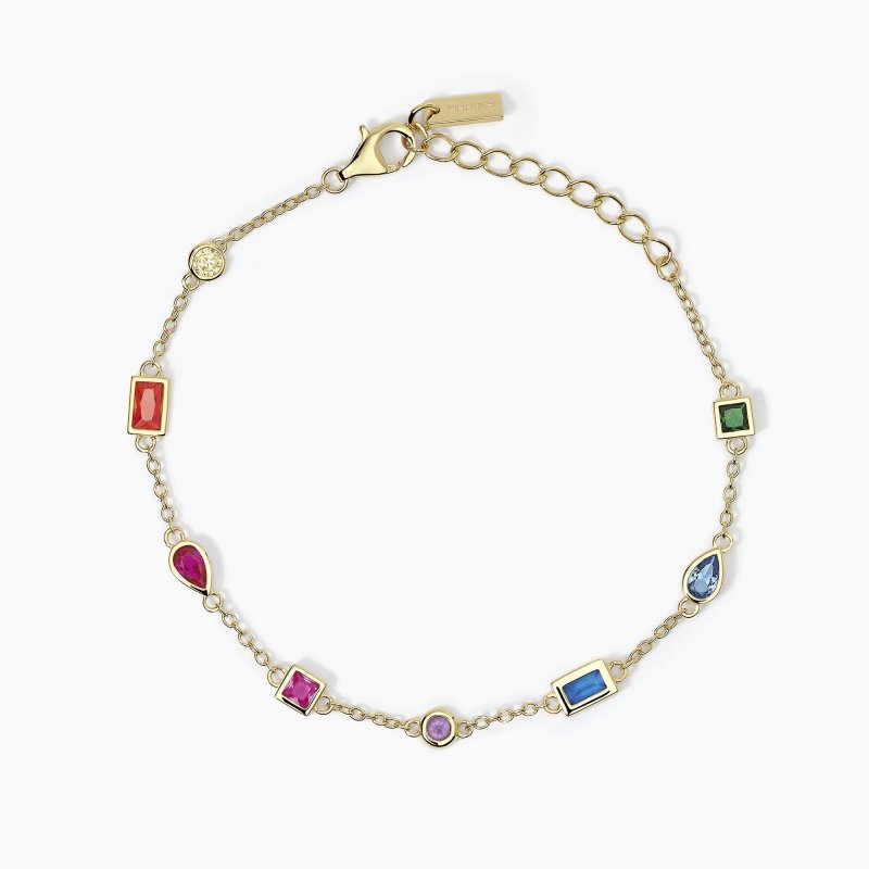 Mabina - Bracciale Multicolor - Catena Forzatina - Rainbow