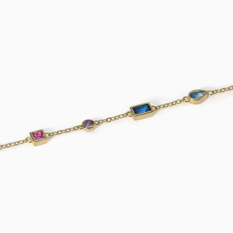 Mabina - Bracciale Multicolor - Catena Forzatina - Rainbow