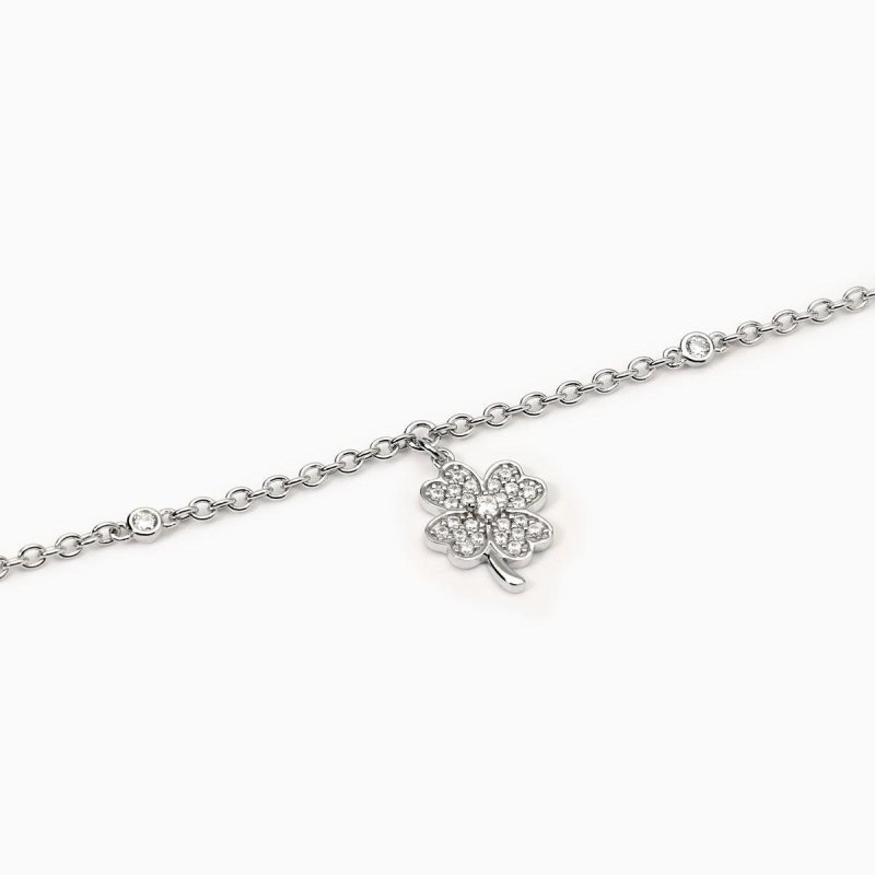 Mabina - Bracciale In Argento - Quadrifoglio - Zirconi