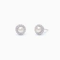 Mabina - Orecchini Lobo Con Perle Coltivate - Argento - Zirconi
