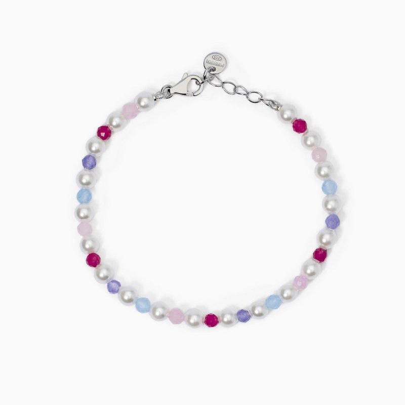 Mabina - Bracciale Da Bambina - Giada - Perle