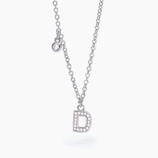 Mabina - Girocollo Lettera 'D' - Argento - Zirconi