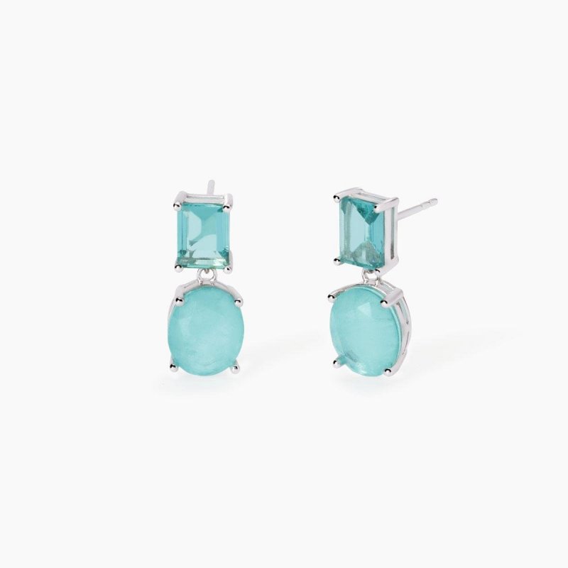 Mabina - Orecchini Con Fusion Stone - Argento - Azzurro