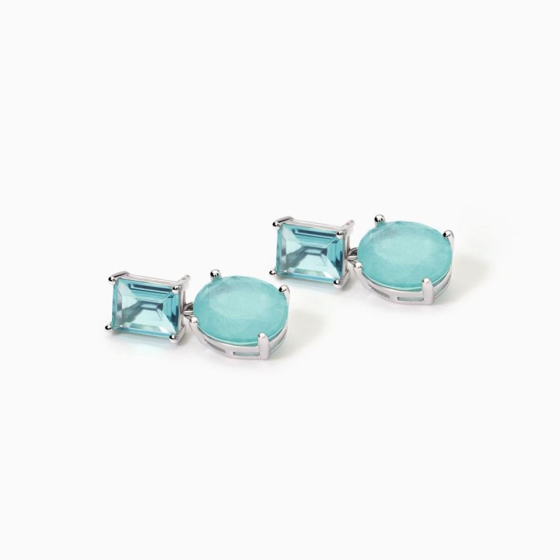 Mabina - Orecchini Con Fusion Stone - Argento - Azzurro