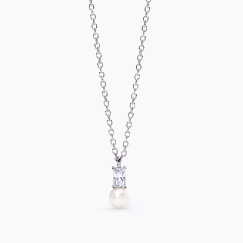 Mabina - Girocollo Con Perla Coltivata Mon Chéri - Argento 925 - Zircone