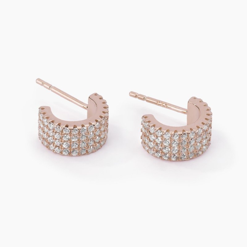 Mabina - Orecchini Midnight - Argento 925 - Oro Rosa
