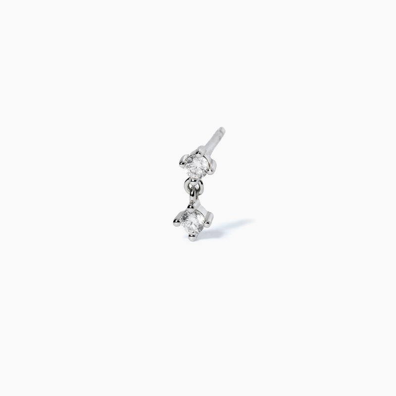 Mabina - Monorecchino Con Pendente - Zirconi - Argento