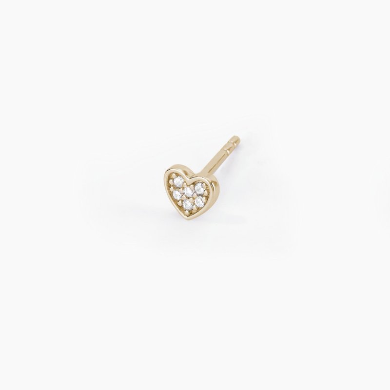 Mabina - Monorecchino A Cuore Dorato - Zirconi - Argento 925
