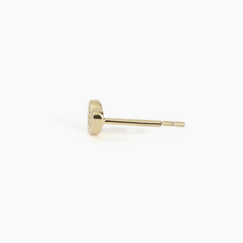 Mabina - Monorecchino A Cuore Dorato - Zirconi - Argento 925