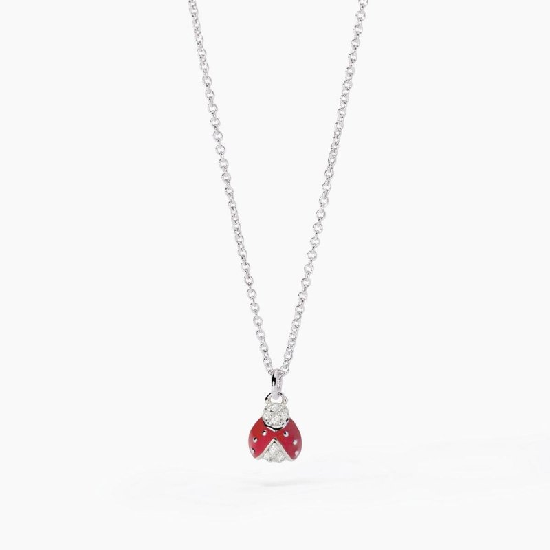 Mabina - Girocollo Con Coccinella - Argento - Zirconi