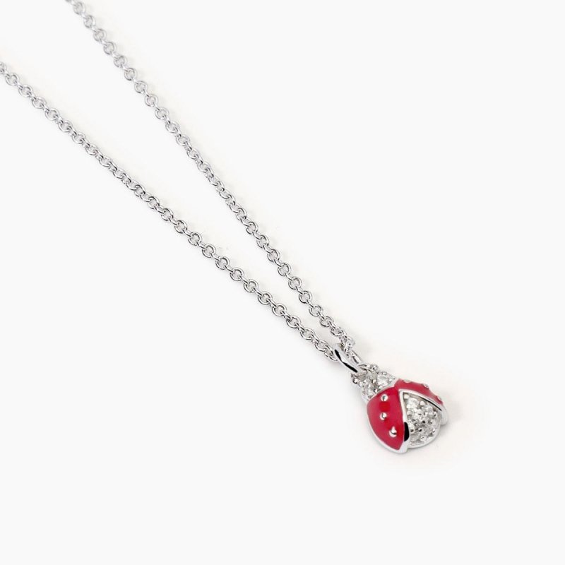 Mabina - Girocollo Con Coccinella - Argento - Zirconi