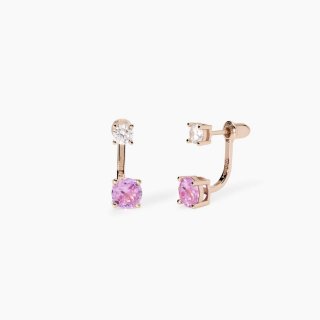 Mabina - Orecchini Con Tormalina Sintetica - Argento - Oro Rosa