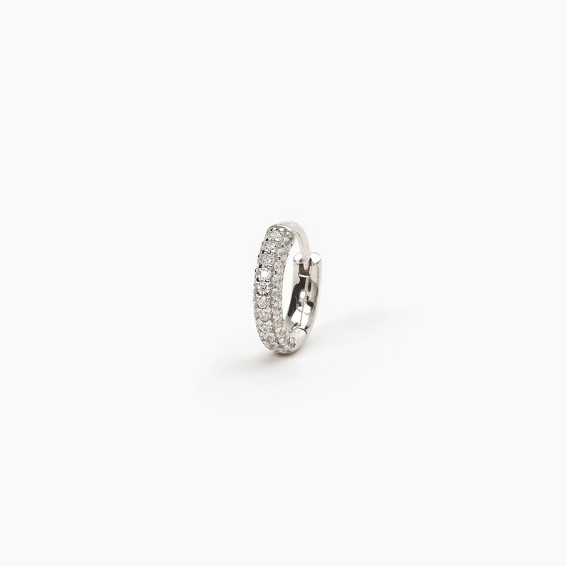 Mabina - Monorecchino A Cerchio - Pavé Di Zirconi - Argento