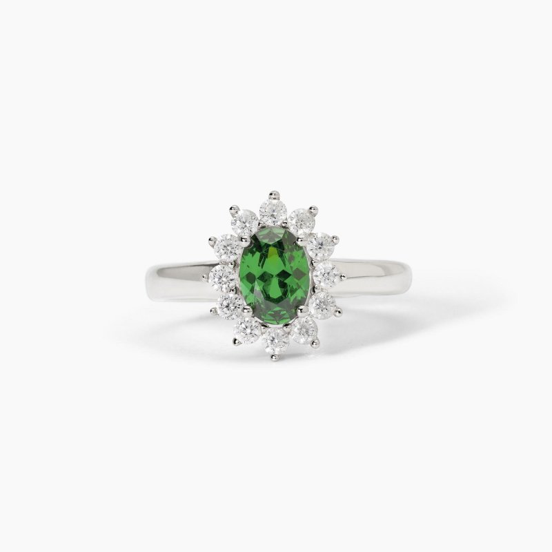 Mabina - Anello In Argento Con Smeraldo Sintetico - Cool Or Rétro?