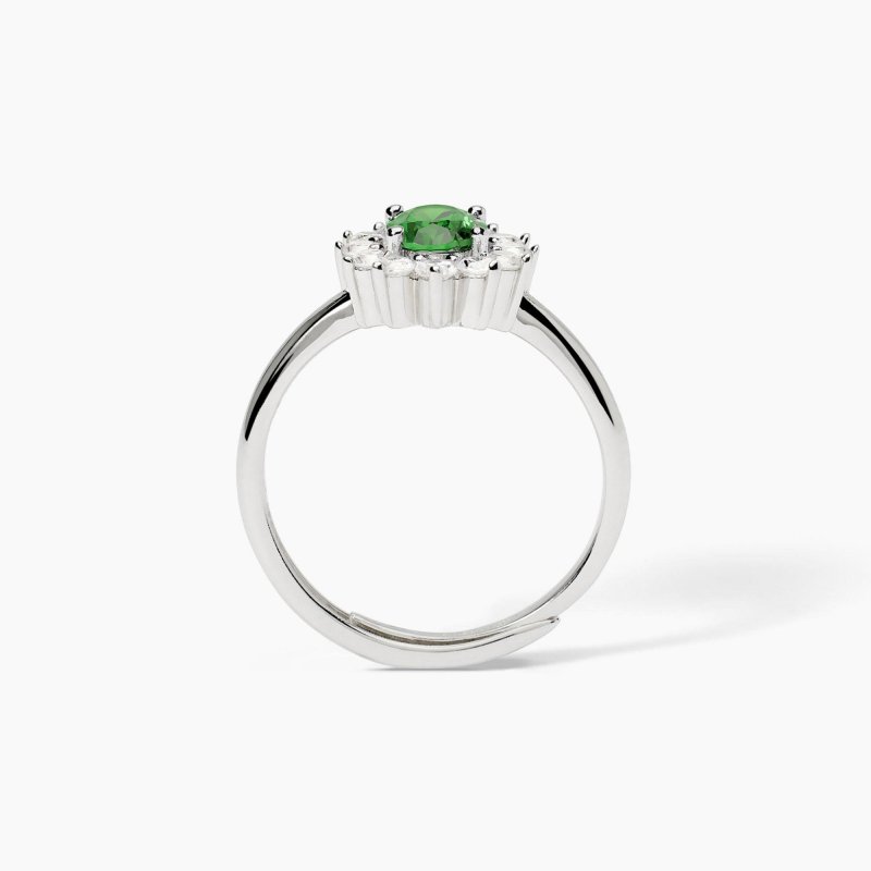 Mabina - Anello In Argento Con Smeraldo Sintetico - Cool Or Rétro?