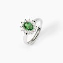 Mabina - Anello In Argento Con Smeraldo Sintetico - Cool Or Rétro?