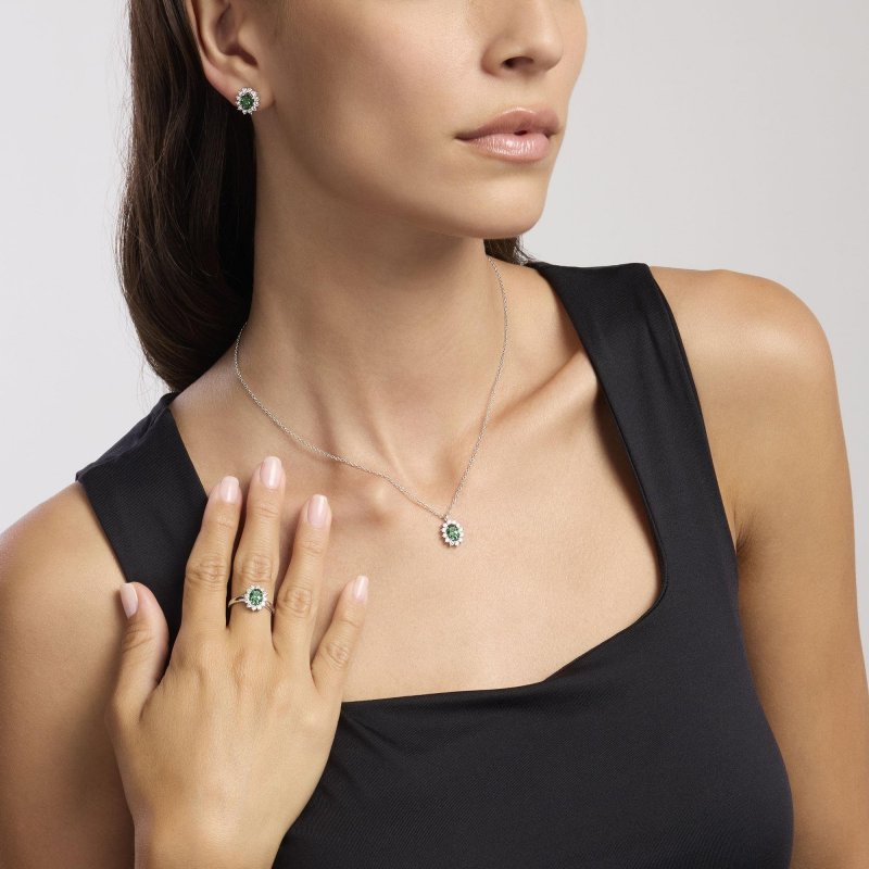 Mabina - Anello In Argento Con Smeraldo Sintetico - Cool Or Rétro?