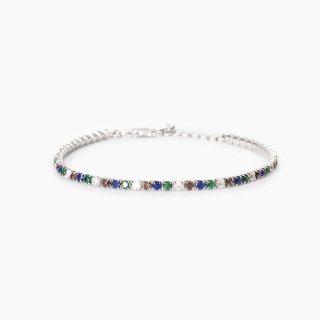Mabina - Bracciale Tennis Uomo - Argento - Smeraldi