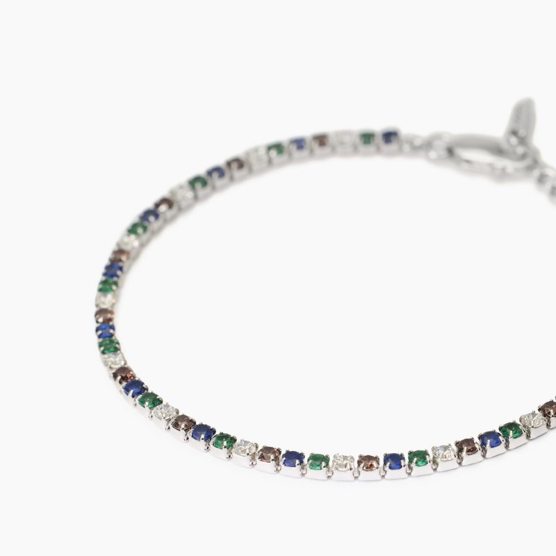 Mabina - Bracciale Tennis Uomo - Argento - Smeraldi