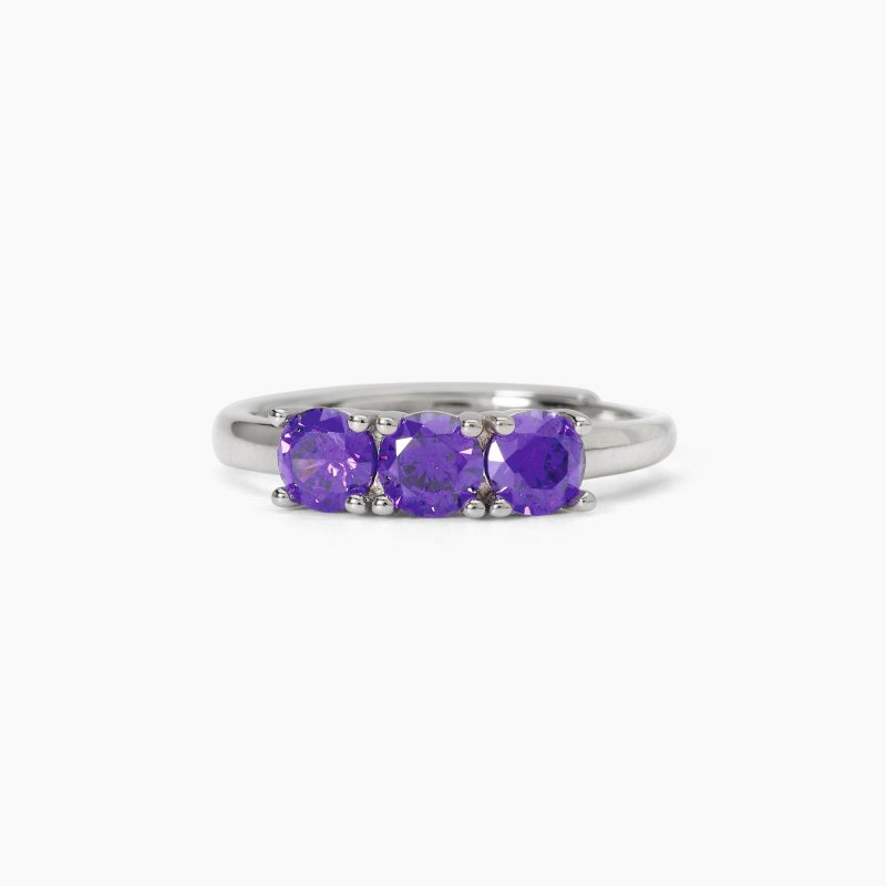 Mabina - Anello In Argento Rodiato - Zirconi Viola