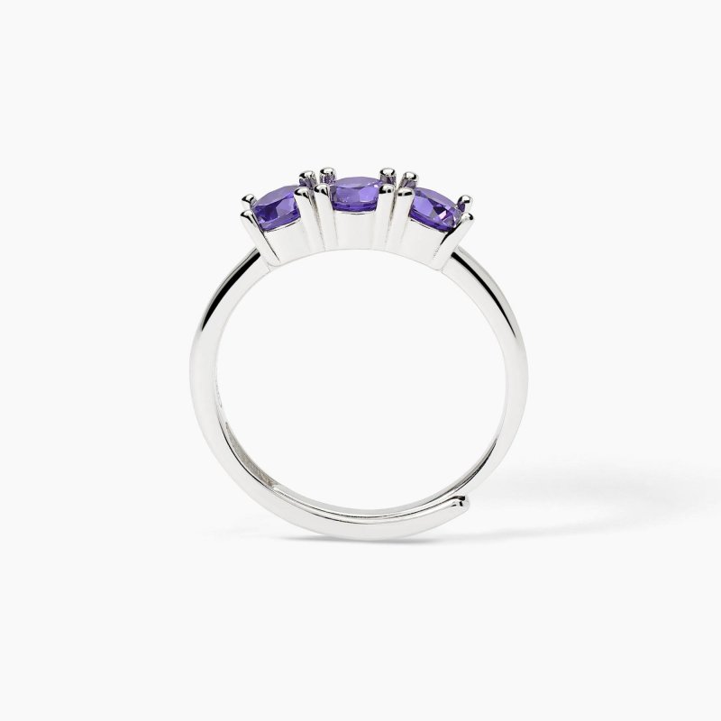 Mabina - Anello In Argento Rodiato - Zirconi Viola