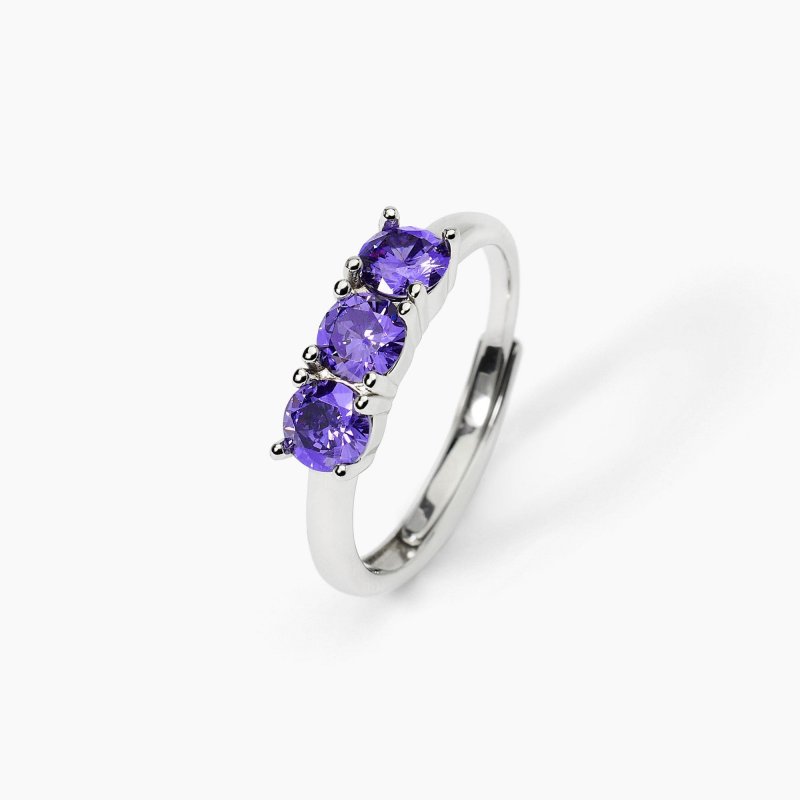 Mabina - Anello In Argento Rodiato - Zirconi Viola