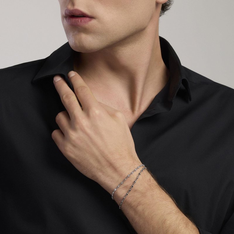 Mabina - Bracciale Uomo Skyline - Argento - Zirconi Neri