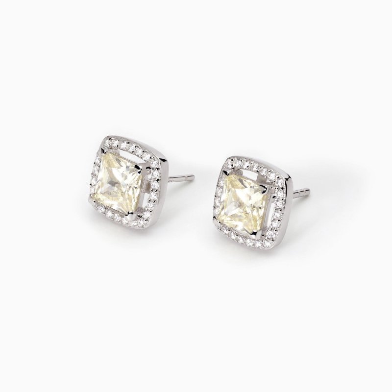 Mabina - Orecchini A Lobo In Argento - Zirconi Lemon - Cool Or Rétro?