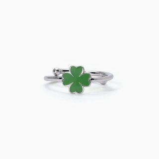 Mabina - Anello In Argento Con Quadrifoglio - Regolabile - Bimba
